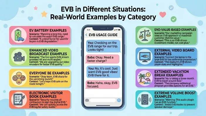 EVB in Different Situations: Real Examples by Category