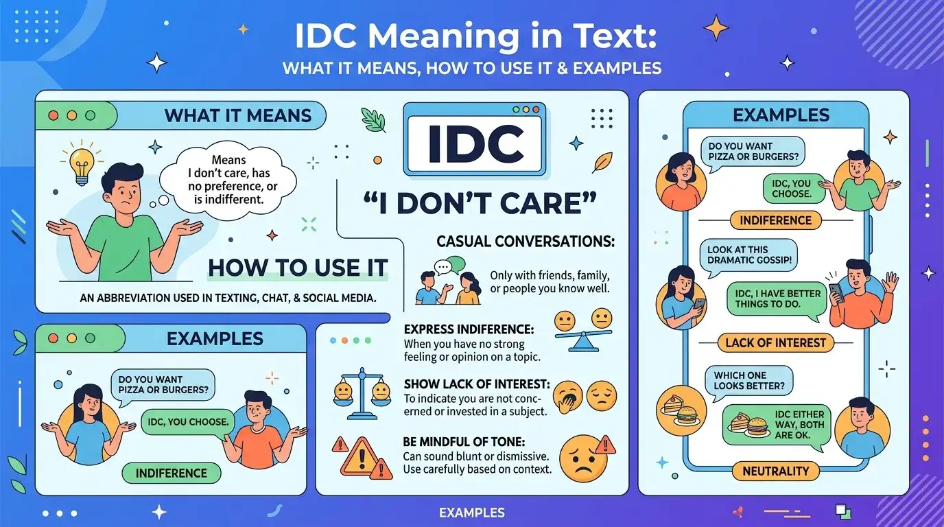 IDC Meaning in Text: What It Means, How to Use It & Examples