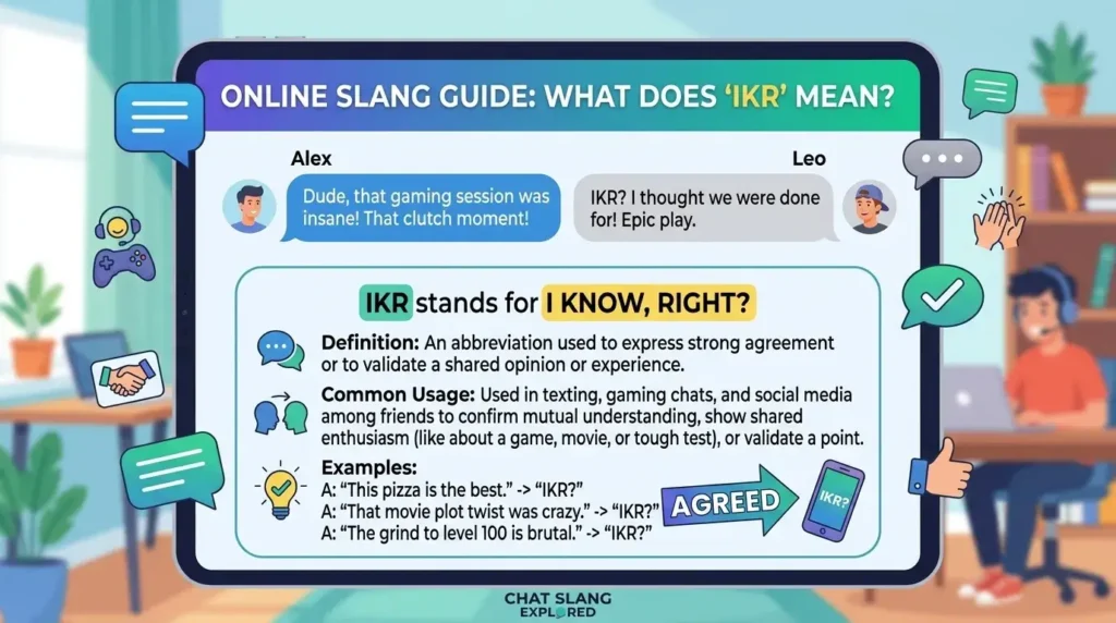 IKR Meaning in Text From a Boy