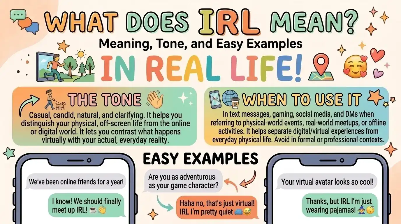 What does 'irl' mean? Help distinguish reality from fiction with this text term.
